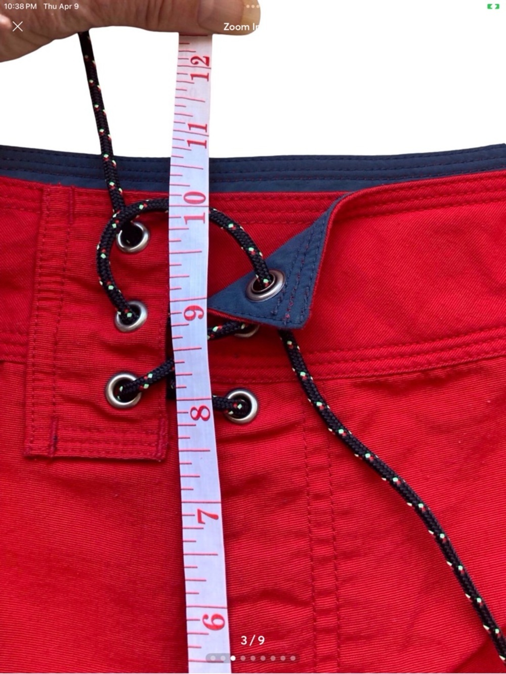 Patagonia Women's Board Shorts Size 13 Red Oval Logo Lace Up Nylon Quick Dry - Picture 10 of 11